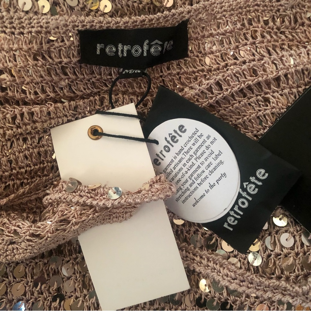 Retrofete Marie Dress Rose Gold Sequins Party - Picture 6 of 10